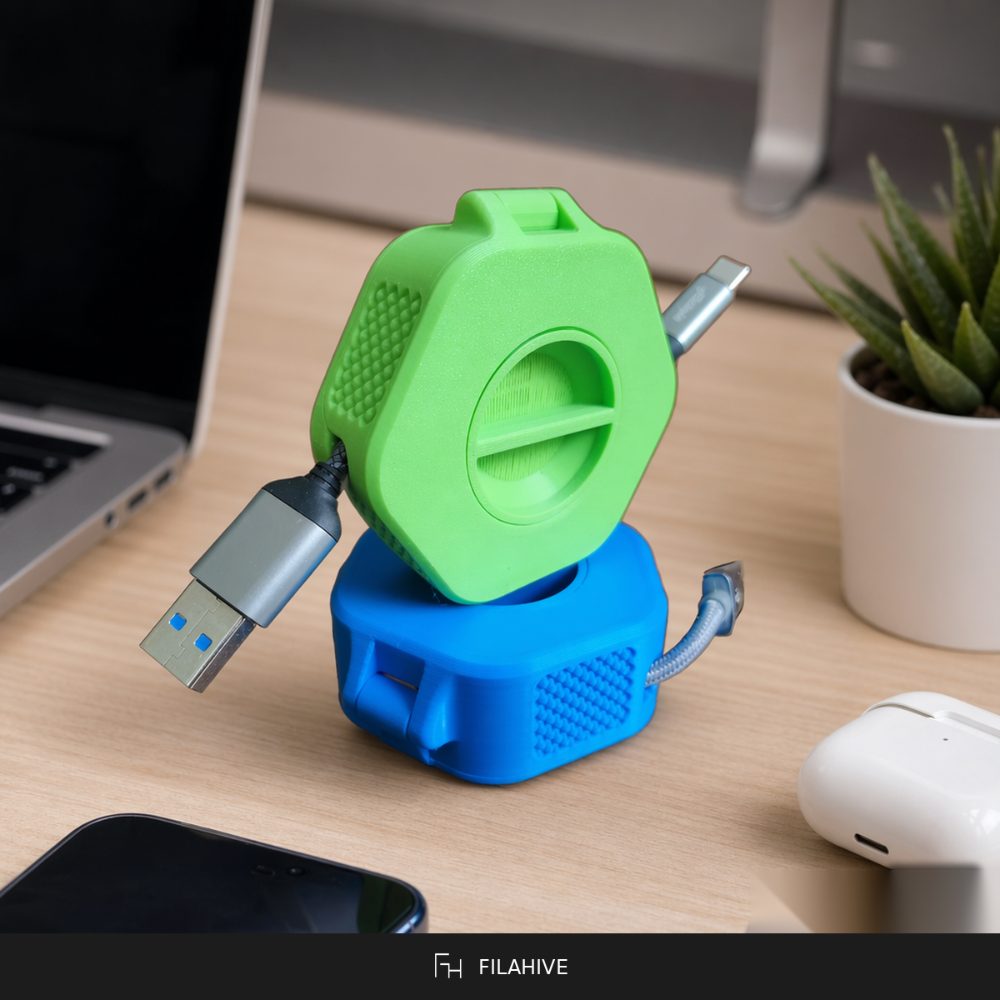 Portable Cable Organizer & Winder — Print-in-Place