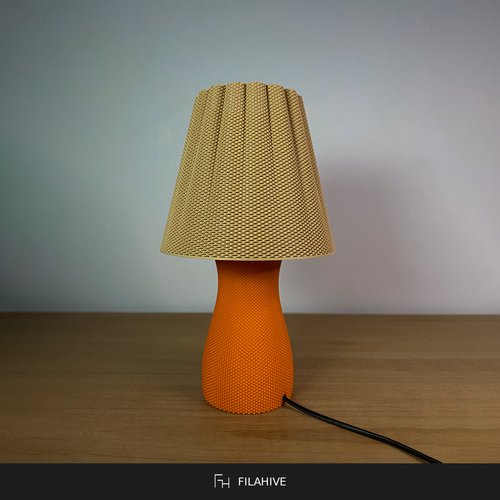 Carmen table lamp orange base with tapered textured shade