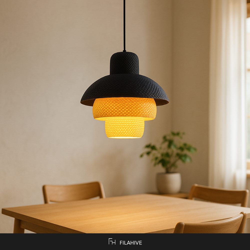 Tiered Pendant Lamp | Stacked Ring Ceiling Light | Dining Room Modern Statement Lamp