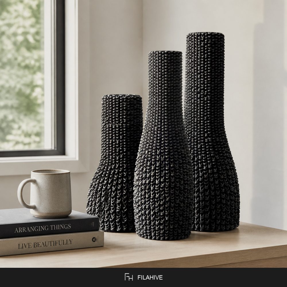 Loop Vase Set of 3 in use - FilaHive
