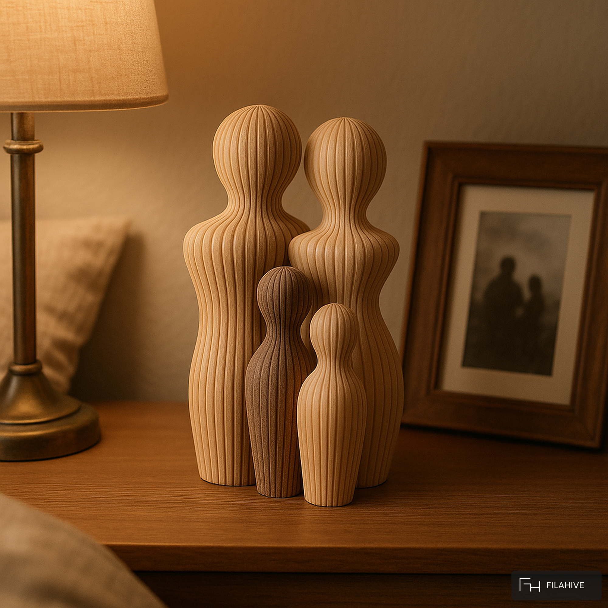 Modern Family Statue — Parents & 2 Kids