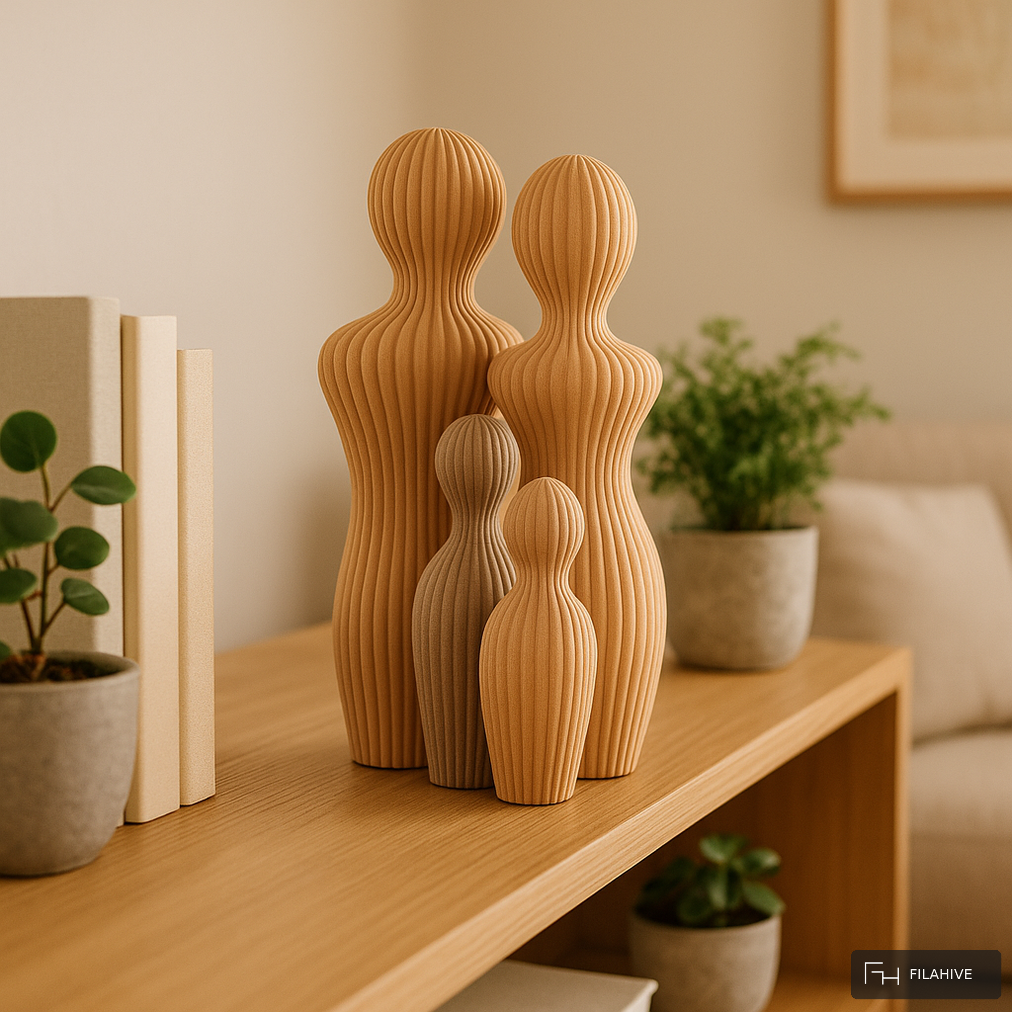 Modern Family Statue — Parents & 2 Kids