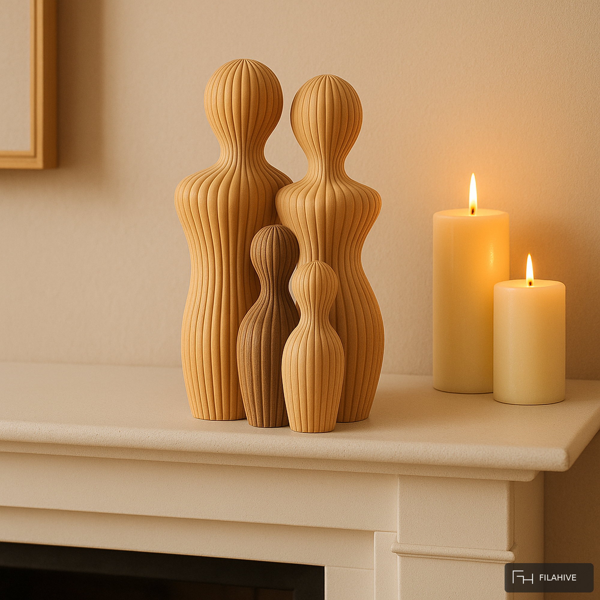 Modern Family Statue — Parents & 2 Kids