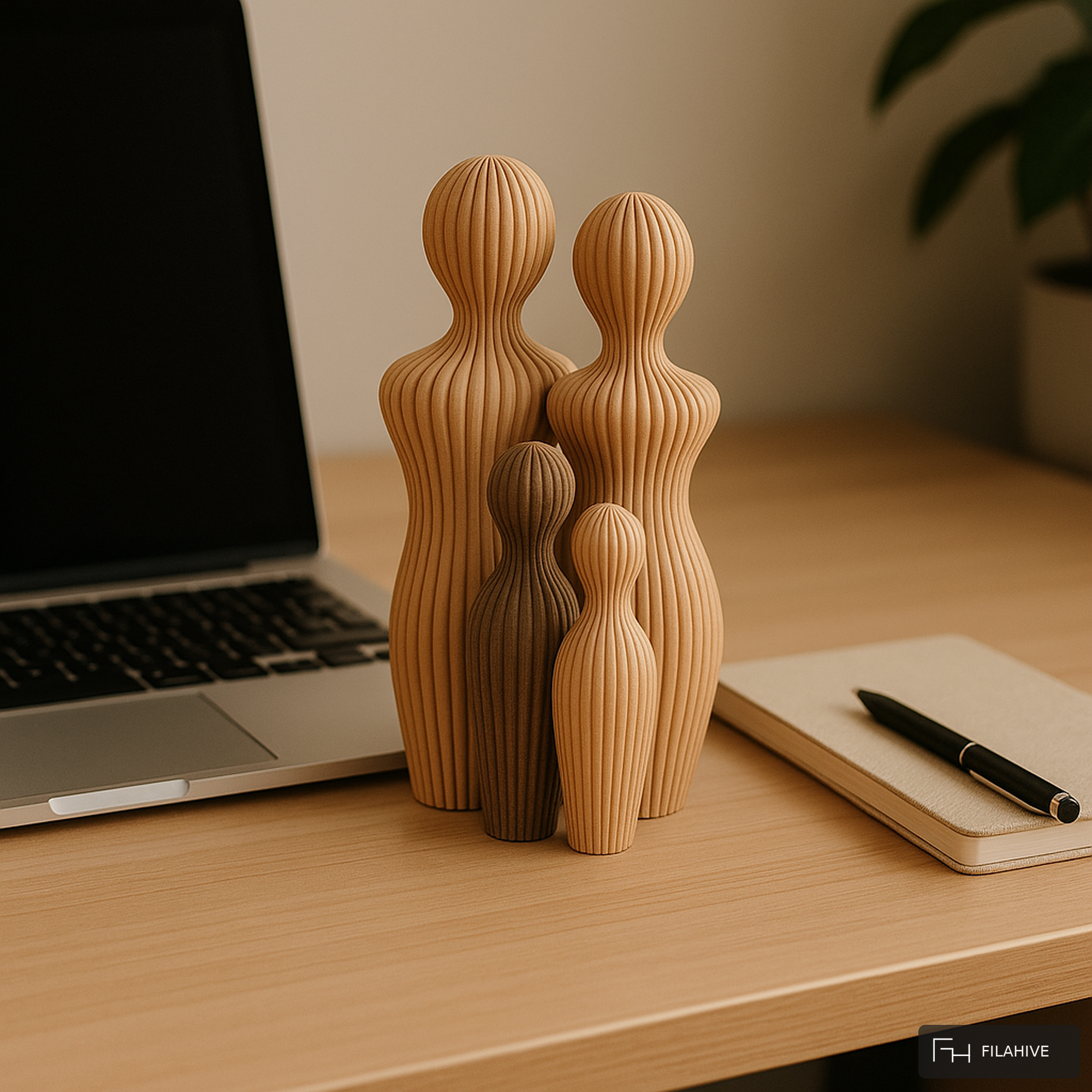 Modern Family Statue — Parents & 2 Kids