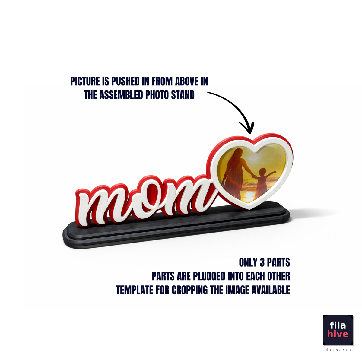 Mom Heart Photo Frame - how to insert photo