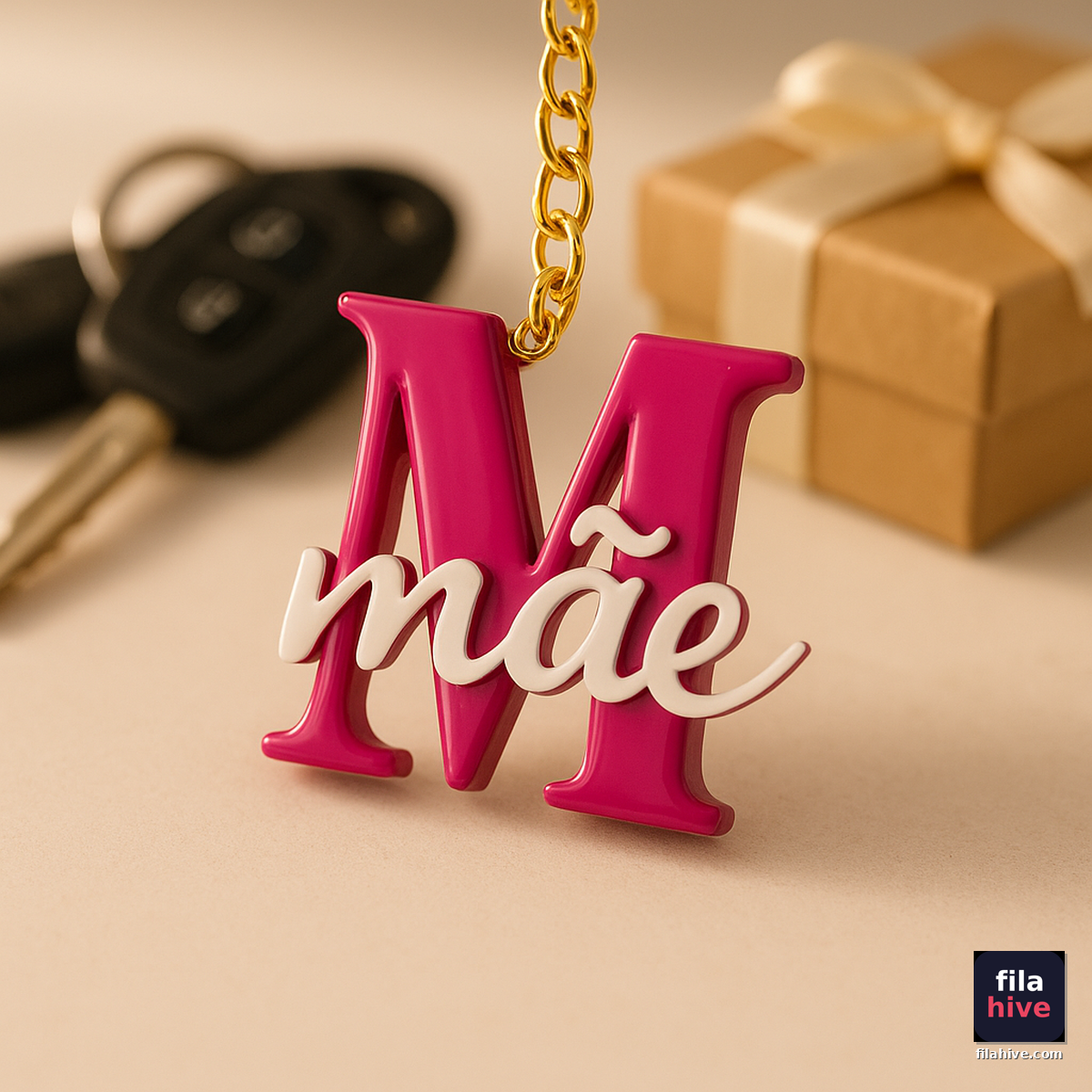 Mom Name Keychain - Mother's Day Gift