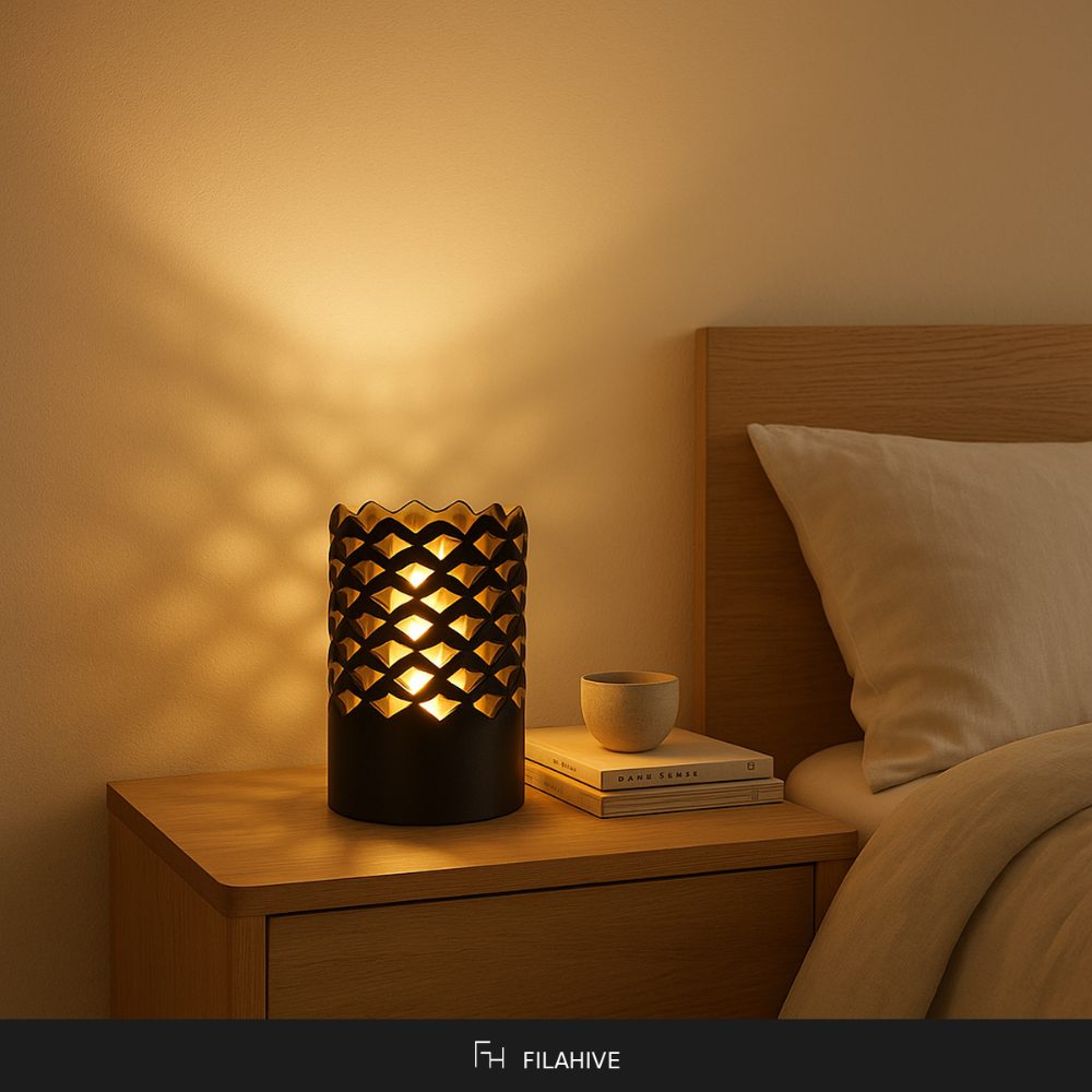 Geometric Pattern Table Lamp | Sine Wave | Modern Accent Lamp Bedroom